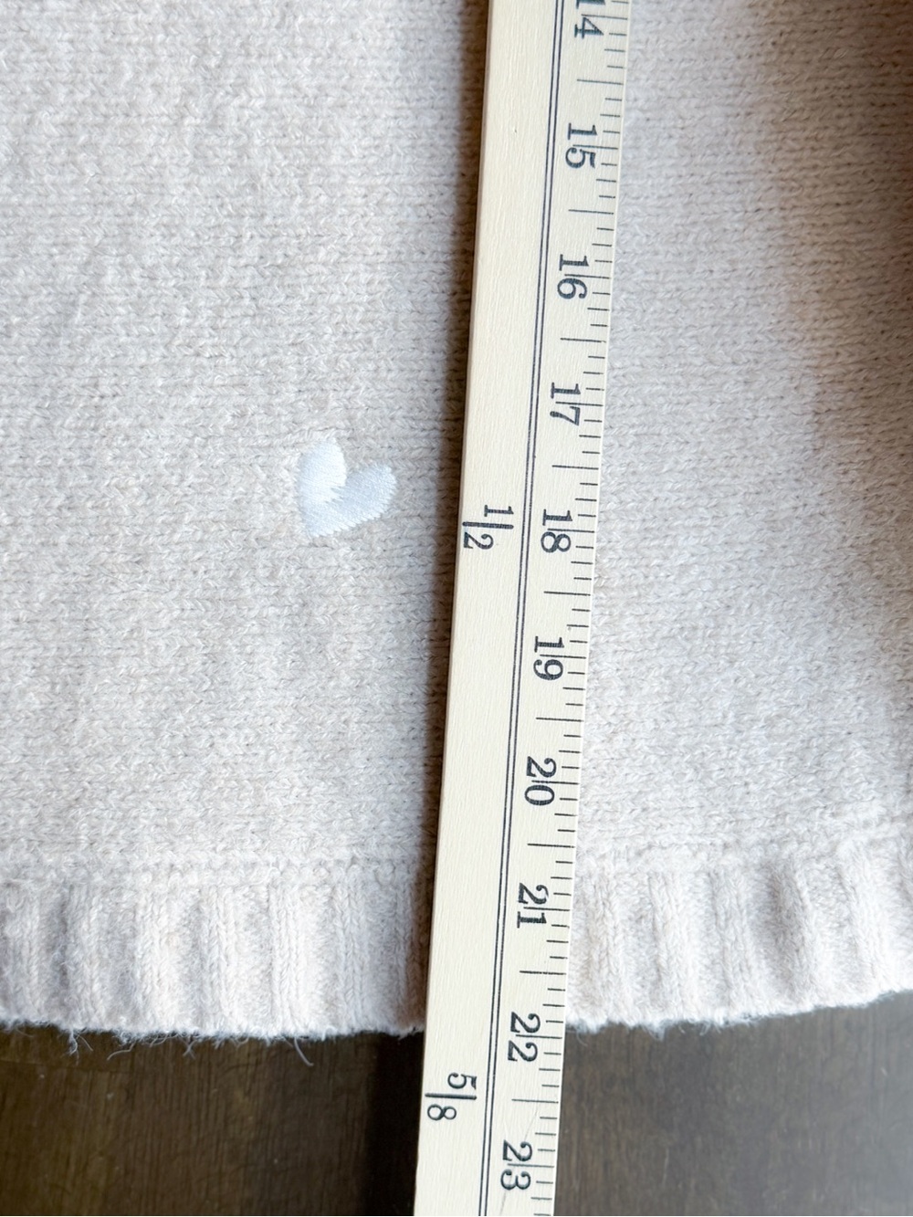 Cynthia Rowley Cream Heart Knit Sweater Cozy Pullover Cozy Fall Quiet Luxury EUC - Picture 7 of 8